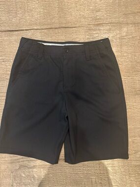 Under Armour Black Flat-Front Performance Shorts
